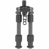 Tac-Pod Carbon Pro Bi-Pod, Carbon Fiber and Aluminum Construction w/ Rubber Feet, Pivoting Base and Rotating Design Allows For Ease Shooting Angle Adjustment, 6-9 Inch Leg Length, Includes Interchangeable M-Lok And Keymod Fittings For Installing To Slott