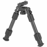 Tac-Pod Carbon Pro Bi-Pod, Carbon Fiber and Aluminum Construction w/ Rubber Feet, Pivoting Base and Rotating Design Allows For Ease Shooting Angle Adjustment, 6-9 Inch Leg Length, Includes Interchangeable M-Lok And Keymod Fittings For Installing To Slott