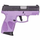 G2C2C, Double Action Only, Compact Pistol, 9MM , 3.2" Barrel, Polymer Frame, Light Purple Polymer Frame, Blue Slide, Adjustable Sights, 12Rd, 2 Magazines 1-G2C931-12LP