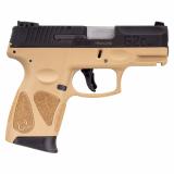 G2C, Compact Pistol, Striker Fired, 9MM, 3.2" Barrel, Tan Polymer Frame, Black Slide, Adjustable Sights, 12 Rounds, 2 Magazines 1-G2C931-12T