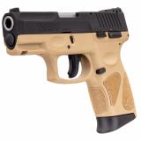 G2C, Compact Pistol, Striker Fired, 9MM, 3.2" Barrel, Tan Polymer Frame, Black Slide, Adjustable Sights, 12 Rounds, 2 Magazines 1-G2C931-12T