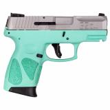 G2C, Compact Pistol, Striker Fired, 9MM, 3.2" Barrel,Cyan Polymer Frame, Silver Slide, Adjustable Sights, 12 Rounds, 2 Magazines 1-G2C939-12C