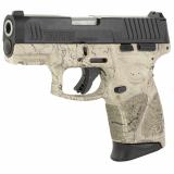 G3C, Striker Fired, Semi-automatic, Polymer Frame Pistol, Compact, 3.26" Barrel, Matte Finish, Flat Dark Earth Frame w/Black Splatter, Black Slide, Fixed Front Sight With Drift Adjustable Rear Sight, 12 Rounds, 3 Magazines 1-G3C931-SP3
