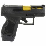 GX4 Race, Striker Fired, Semi-automatic, Polymer Frame Pistol, Micro-Compact, 9MM, 3" Barrel, Gold, Matte Finish, Black, Fixed Steel Front Sight, Drift-Adjustable Steel Rear Sight w/ Serrated Ramp, Optic Ready, Ported Slide, (1)-11 and (1)-13 Round Magaz