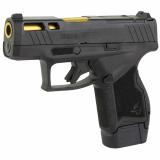 GX4 Race, Striker Fired, Semi-automatic, Polymer Frame Pistol, Micro-Compact, 9MM, 3" Barrel, Gold, Matte Finish, Black, Fixed Steel Front Sight, Drift-Adjustable Steel Rear Sight w/ Serrated Ramp, Optic Ready, Ported Slide, (1)-11 and (1)-13 Round Magaz