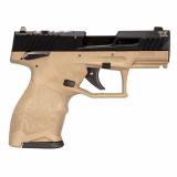 TX22 Compact, Striker Fired, Semi-automatic, Polymer Framed Pistol, 22 LR, 3.6" Threaded Barrel, Matte Finish, Black Slide, Flat Dark Earth Frame, Ramp Front/Adjustable Rear, 13 Rounds, 2 Magazines, Manual Safety 1-TX22131F