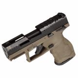 TX22 Compact, Striker Fired, Semi-automatic, Polymer Framed Pistol, 22 LR, 3.6" Threaded Barrel, Matte Finish, Black Slide, Olive Drab Green Frame, Ramp Front/Adjustable Rear, 13 Rounds, 2 Magazines, Manual Safety 1-TX22131O