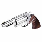 Judge Executive,  Double Action, Metal Frame Revolver, Large Frame, 410 Gauge/45LC, 3" Barrel, Stainless Steel, Matte Finish, Silver, Rubber Grips, Fiber Optic Front Sight, 5 Rounds 2-441EX039