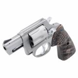 Model 856, Double/Single Action Revolver, Small Frame, 38 Special +P, 2" Barrel, Matte Stainless Finish, Silver, Custom Flag Engraved Wood Grips, Fixed Sights, 6 Rounds 2-85629-US2