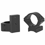 Light Weight Ring/Base Combo, 1" Low, Black Finish, Alloy, Fits Savage Round Receiver w/ Accutrigger, A17, A22, Remington 783, Ruger American Short Action, Stiller Predator, Stevens 200, Thompson Center Venture, Compass 930725