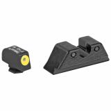 HD Night Sight Set MOS — Yellow Front Outline Glock 17, 17L, 19, 22, 23, 24, 25,  26, 27, 28, 31, 32, 33, 34, 35, 37, 38 39