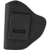 Uncle Mikes Inside Waistband Leather Holster, Size 2 , Fits Most Small Frame Revolvers (Ruger LCR/S&W J Frames/Taurus 85/856), Leather, Metal Clip, Ambidextrous, Black UM-IWB-2-MBL-R