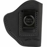 Uncle Mikes Inside Waistband Leather Holster, Size 2 , Fits Most Small Frame Revolvers (Ruger LCR/S&W J Frames/Taurus 85/856), Leather, Metal Clip, Ambidextrous, Black UM-IWB-2-MBL-R