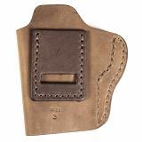 Uncle Mikes Inside Waistband Leather Holster, Size 3, Fits Most Medium Frame Autos (3" 1911/Bersa Thunder/Glock 42/43/Sig 365/Hellcat/Taurus Gx4), Leather, Metal Clip, Ambidextrous, Brown UM-IWB-3-BRW-R