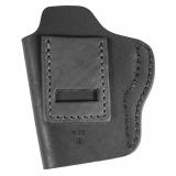 Uncle Mikes Inside Waistband Leather Holster, Size 3, Fits Most Medium Frame Autos (3" 1911/Bersa Thunder/Glock 42/43/Sig 365/Hellcat/Taurus Gx4), Leather, Metal Clip, Ambidextrous, Black UM-IWB-3-MBL-R