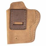 Uncle Mikes Inside Waistband Leather Holster, Size 4, Fits Most Large Frame Autos (CZ 75/ Glock 17/19/22/27/27/30/Sig P226/Springfield XD 9/S&W M&P 9), Leather, Metal Clip, Ambidextrous, Brown UM-IWB-4-BRW-R