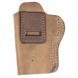 Uncle Mikes Inside Waistband Leather Holster, Size 5, Fits Most Medium/Large Frame Autos (H&K 45c/P2000USPc/VP9sk/Sig P320c/Springfield XDMc), Leather, Metal Clip, Ambidextrous, Brown UMLUM-IWB-5-BRW-R