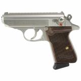 PPK/S |380ACP, 3.35" Barrel, Steel Frame, Stainless Finish, Walnut Grips, Fixed Sights, 7Rd, 2 Magazines 4796004
