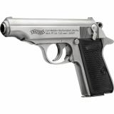 PP, Semi-automatic, DA/SA, Metal Frame Pistol, 32 ACP, 3.9" Barrel, Steel Construction, Stainless Finish, Silver, Fixed Sights, 8 Rounds 4796029