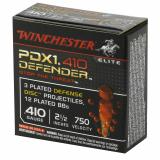PDX1 Defender Ammunition For Personal Defense .410 Gauge 2.5 Inch 3 Disk Over 12 BB 10 Per Box