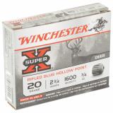 Super-X 20 Gauge 2.75 Inch 1600 FPS .75 Ounce Rifled Slug Hollow Point