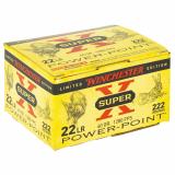 Super-X, Power-Point, 22 LR, 40 Grain, Power PointHollow Point, 222 Round Box X22LRPPB