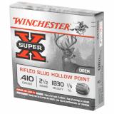 Super-X .410 Gauge 2.5 Inch 1830 FPS .2 Ounce Rifled Slug Hollow Point Slug