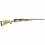 Vanguard Outfitter, Bolt Action Rifle, 223 Remington, 24" Spiral Fluted #2 Contour Barrel, Threaded 1/2-28, 1:9" Twist, Cerakote Finish, Graphite Black, Weatherby Monte Carlo Stock, Brown and White Hand Sponge Paint, Two Stage Adjustable Trigger, Accubra