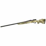 Vanguard Outfitter, Bolt Action Rifle, 223 Remington, 24" Spiral Fluted #2 Contour Barrel, Threaded 1/2-28, 1:9" Twist, Cerakote Finish, Graphite Black, Weatherby Monte Carlo Stock, Brown and White Hand Sponge Paint, Two Stage Adjustable Trigger, Accubra