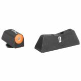 DXT2 Big Dot Tritium Front, White Stripe Express Rear, Glk 17,19,22,23,24,26,27,31,32,33,34,35,36,38, Green with Orange Outline GL-0009S-5N