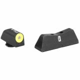 DXT2 Big Dot Tritium Front, White Stripe Express Rear, Glk 17,19,22,23,24,26,27,31,32,33,34,35,36,38, Green with Yellow Outline GL-0009S-5Y