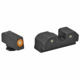 RAM Night Sights, Orange Front Dot,  Fits Glock 17,19,22,23,24,26,27,31,32,33,34,35,36,38, Steel/Blued GL-R012P-6N