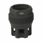 sRx Mini Muzzle Brake, 5/8-24, Compatible with sRx Low Profile Adapter, Attaches to Suppressors with 1-3/8"x24 Thread Pitch, Black Oxide Finish YHM-4401-MB-24