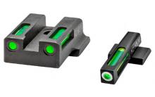 LightWave H3, Fits Smith & Wesson M&P 9 SHIELD EZ, Tritium/Fiber Optic Night Sights, Green Front with White Ring and Green Rear 9EZN321