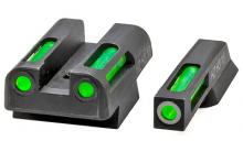 LightWave H3, Fits CZ75/85/P-01, Tritium/Fiber Optic Night Sights, Green Front with White Ring and Green Rear CZN321