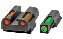 LightWave H3, Fits CZ75/85/P-01, Tritium/Fiber Optic Night Sights, Green Front with White Ring and Orange Rear CZN421