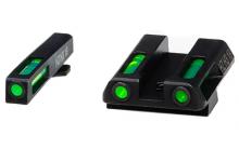 LiteWave H3 Tritium/Litepipe Night Sights, Fits Glock 42 and 43, Green Front and Rear GLN321