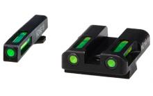 LiteWave H3 Tritium/Litepipe Night Sights, Fits Glock 20/21, Green Front and Rear GLN325
