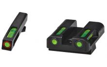 LiteWave H3 Tritium/Litepipe Night Sights, Fits Glk 9/40SW/357Sig, Green Front w/Orange Front Ring, Green Rear GLN525