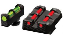Litewave Front & Rear Sight Set, Fits All Glocks, Front Sight Includes Green Red White Litepipes, Rear Sight Includes Green Red Black Litepipes GLT178