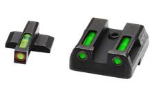 LiteWave H3 Tritium Night Sights, Fits HK VP9, VP9SK, VP40, HK45, HK45C, P30, P30L, Green Front w/Orange Front Ring, Green Rear HKN521