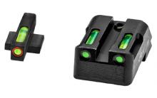 LiteWave H3 Tritium/Litepipe Night Sights, Fits 1911 Models w/Fixed Rear Sight, Green Front w/OrangeFront Ring, Green Rear KBN521