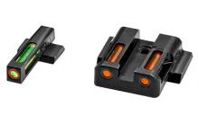 LiteWave H3 Tritium/Litepipe Night Sights, Fits M&P Shield 9MM, 40S&W and 45 Calibers, Green Front w/White Front Ring, Orange Rear MPSN421