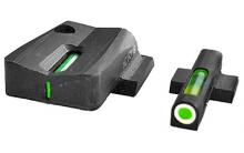 LightWave H3 Express, Fits Smith & Wesson M&P SHIELD, Fiber Optic Night Sights, Green Front with White Ring and Green Rear MPSXN321