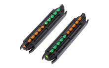 Two-In-One Magnetic Shotgun Sight with Reversible Green & Orange LitePipe. Fits shotguns with ribs from .330" to .355" (21/64" to 23/64") (8.4mm to 9mm). Includes one round and one triangular replaceable Green and Orange reversible LitePipes. TO350